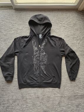 Vintage Billabong "Surfers for Cetaceans" Octopus Tentacle Peace Sign Full Zip